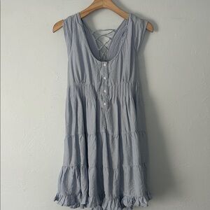 Altar'd State Sky Blue Corset Back Mini Dress